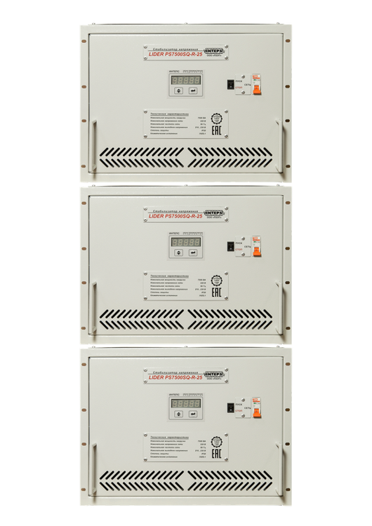 Трехфазный стабилизатор напряжения LIDER PS9SQ-R-25